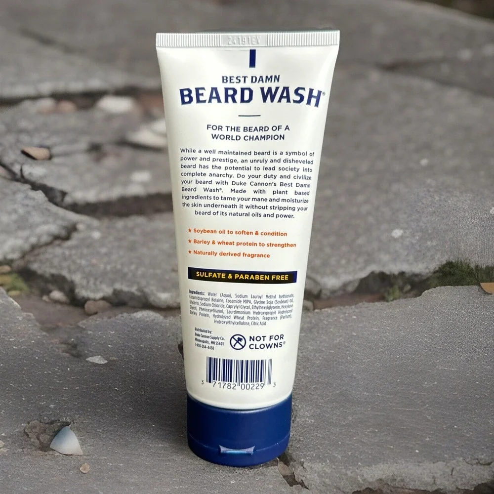 Duke Cannon Beard Wash 6 oz & Beard & Face Lotion 3.2 oz - Citrus Hefeweizen